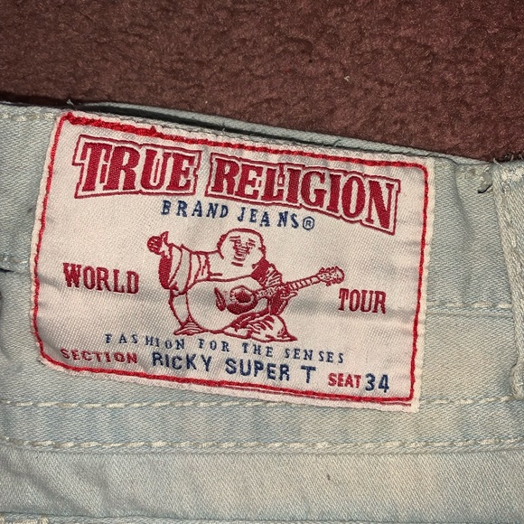 True religion new deadstock light distressed jeans size 34 og truies super rare - Picture 4 of 8